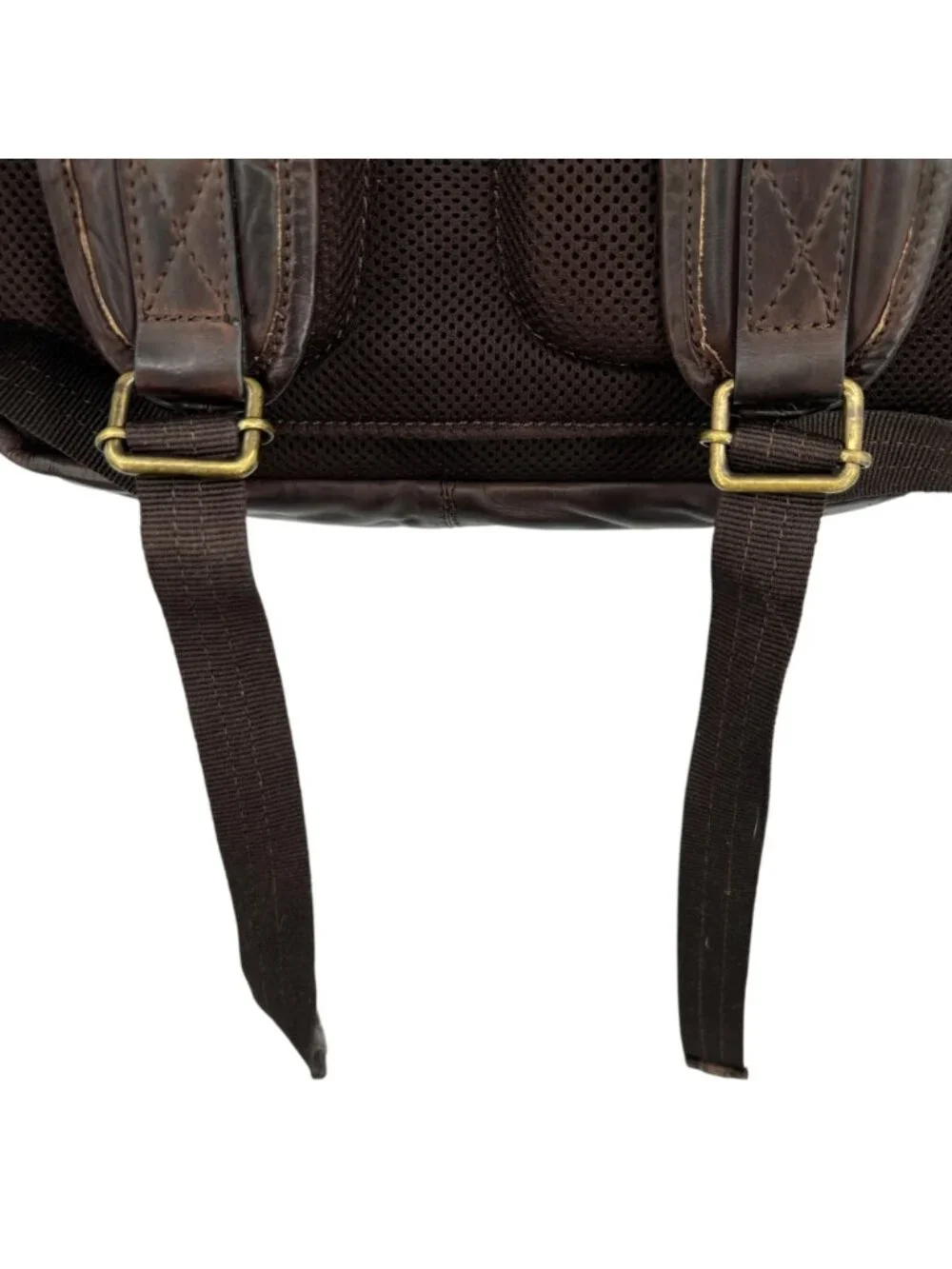 Chaps Leather Backpack Dark Brown Travel Laptop Bag Multi Pocket Rucksack